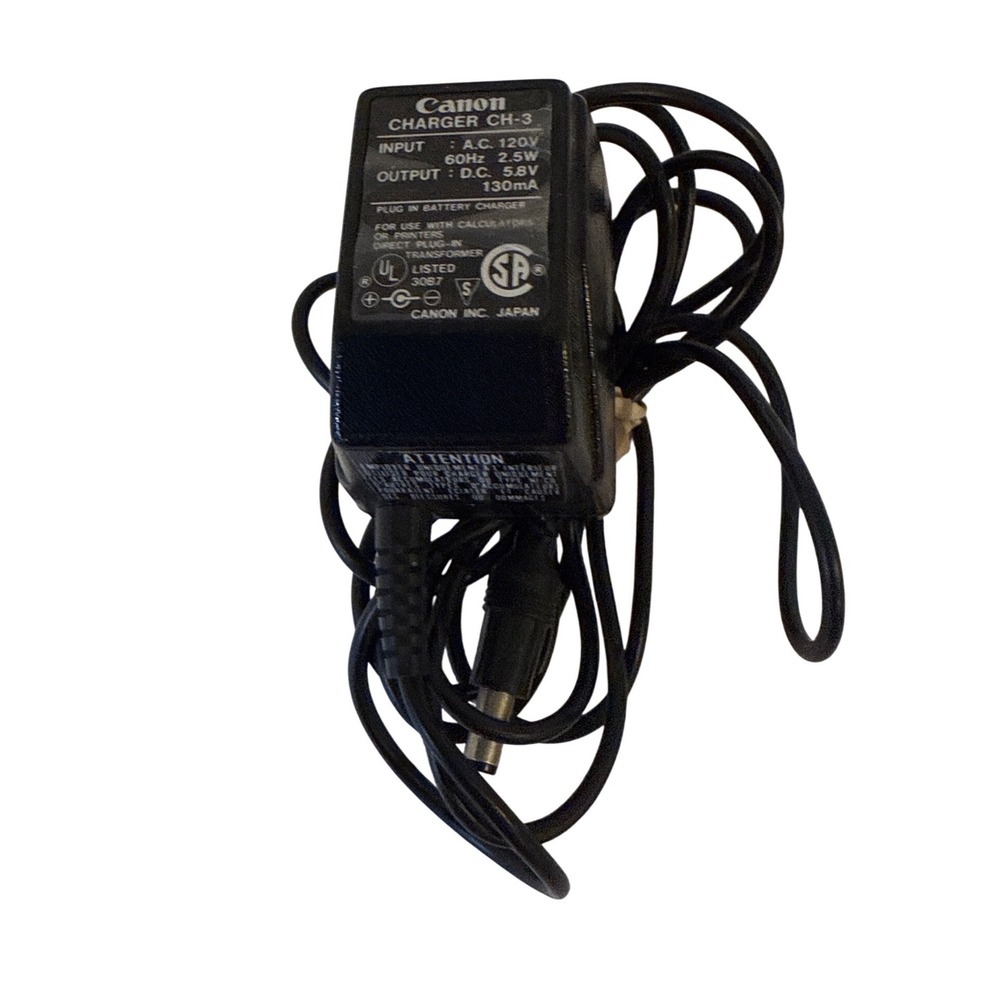 Canon Charger CH-3 AC Adapter 5.8V 130mA for Calculators Printers Made in Japan
